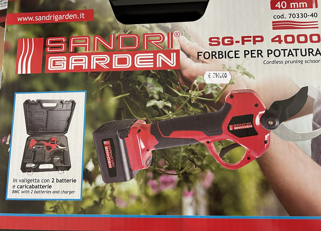 FORBICE BATTERIA SG-FP 4000 DIAM.40 MM CON 2 BATTERIE SANDRI GARDEN