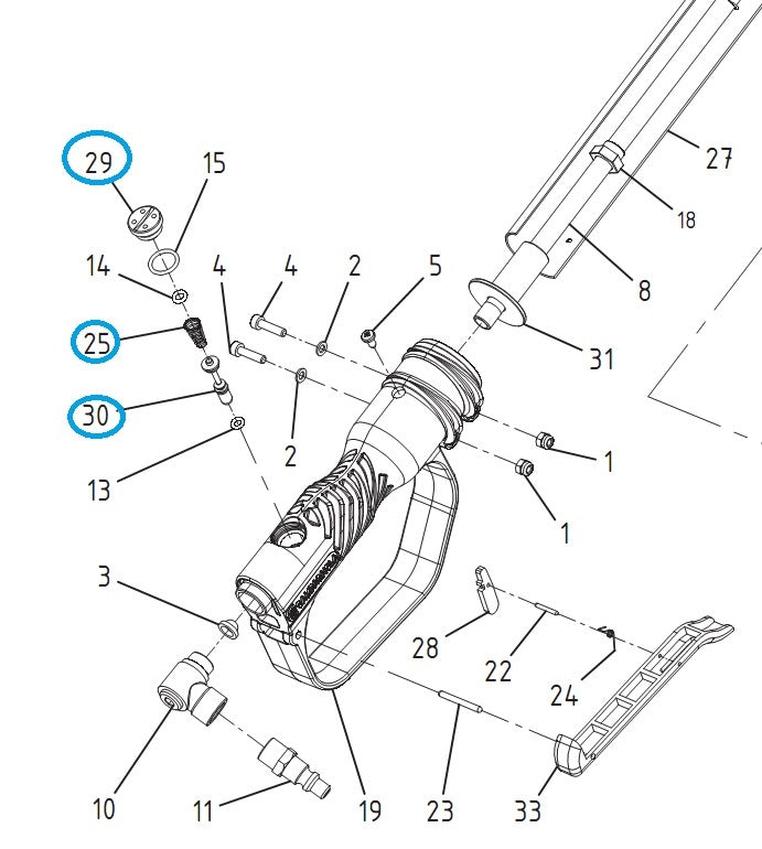 Kit interno valvola ricambio impugnatura T1-T2-T3 Campagnola