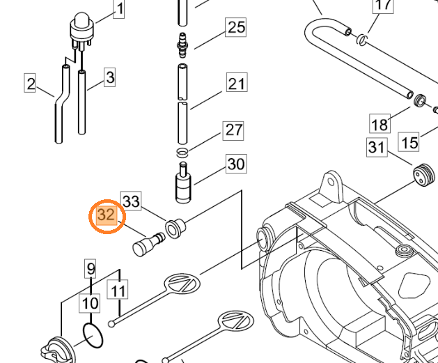VALVOLA SFIATO PER MOTOSEGA 251 TS SHINDAIWA