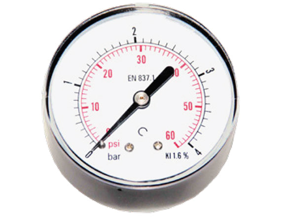 MANOMETRO PLASTICA D.50 0-6 POST. 1/4
