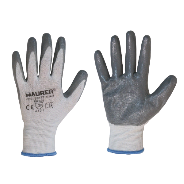 GUANTI LAVORO NITRILE GRIGIO GLOVEX TG.10 MAURER CAVALI