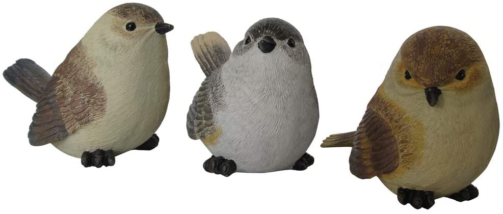 SET 3 UCCELINI PER GIARDINO 15,2X9X10,5 CM VERDELOOK