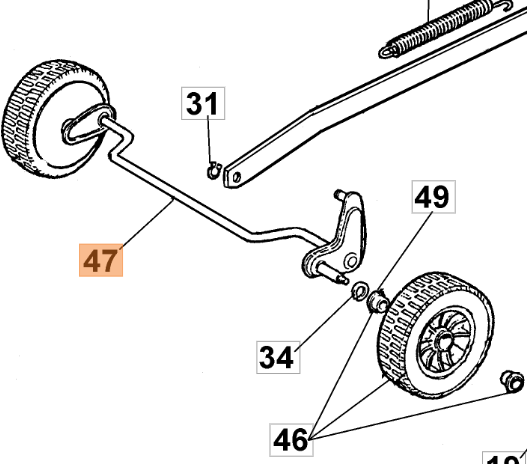 PONTE ANTERIORE COMPLETO RICAMBIO RASAERBA MAX 48/53 OLEOMAC