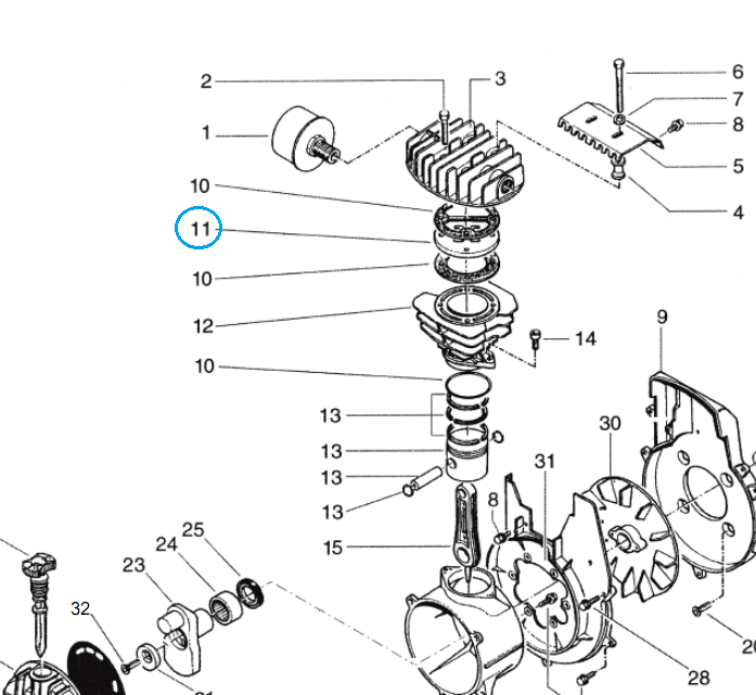 Piastra portavalvole completa ricambio per MK236 Campagnola