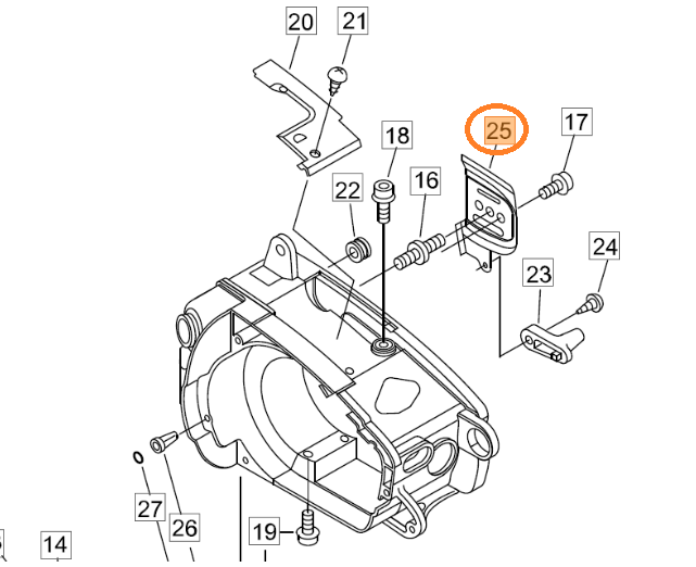 LAMIERINO LATO MOTORE PER MOTOSEGA 280 TCS SHINDAIWA