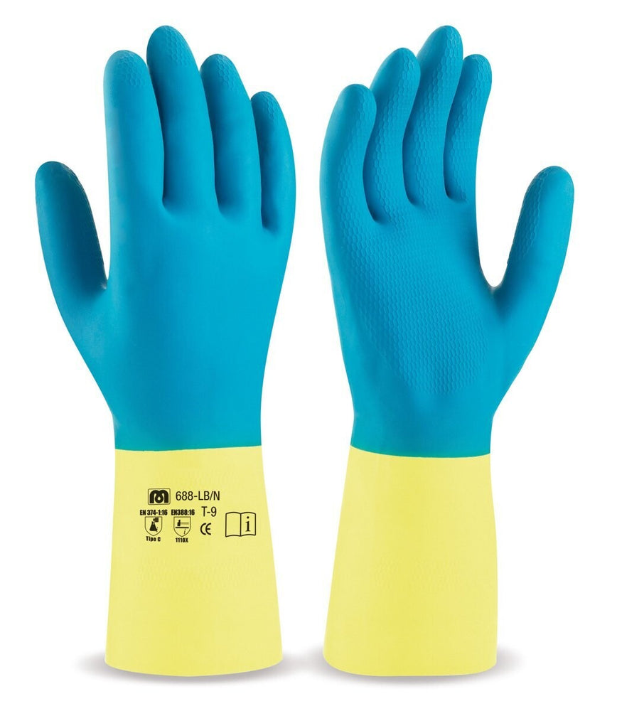 GUANTI LAVOR LATTICE NEOPRENE TG.10 MAURER GIALLO BLU