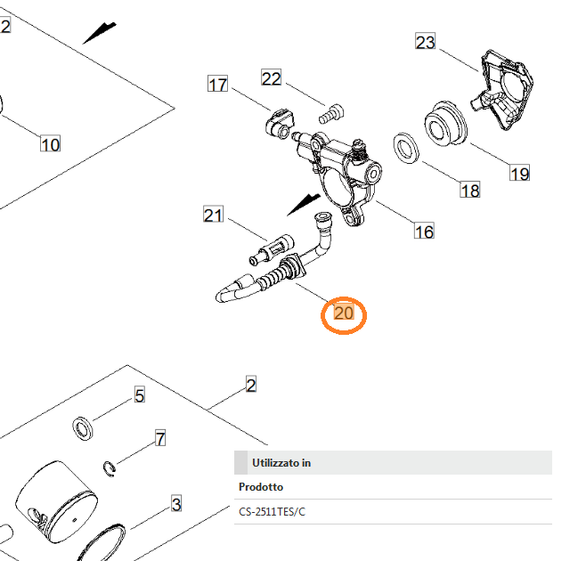 TUBO OLIO PER MOTOSEG TIPO 251 TCS SHINDAIWA