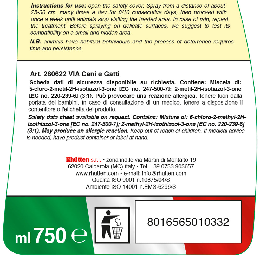 DISABITUANTE CANI E GATTI rHUTTEN 750 ml