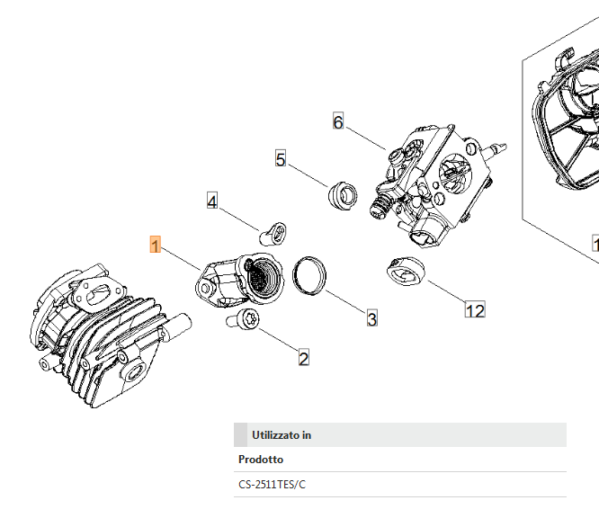 COLLETTORE ASPIRAZIONE PER MOTOSEGA  TIPO 251 TCS SHINDAIWA