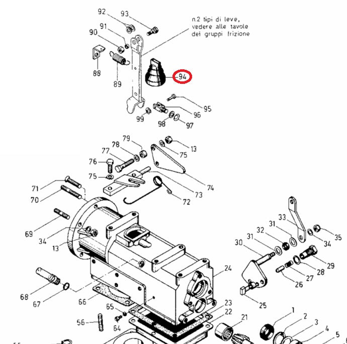 CUFFIA PER LEVA FRIZIONE RL 300 MECCANICA BENASSI