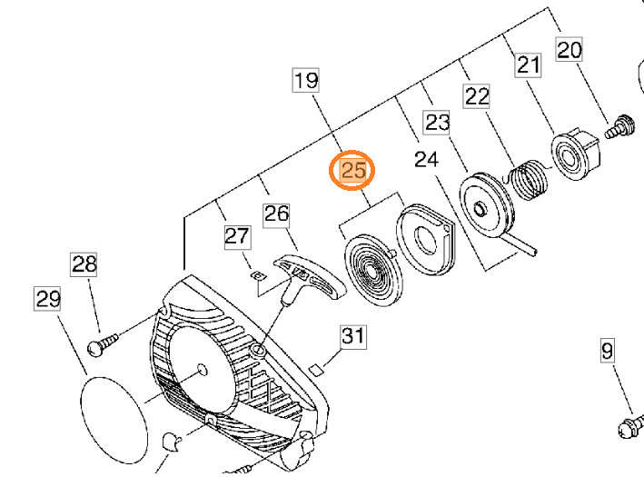 MOLLA AVVIAMENTO PER MOTOSEGA 280 TCS/305S/320TS/362TS SHINDAIWA