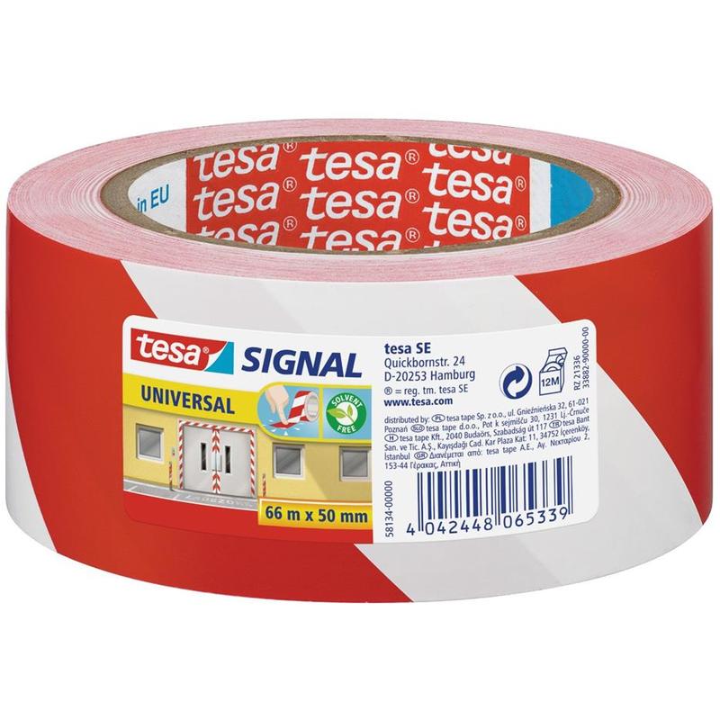 NASTRO PER SEGNALAZIONE ROSSO E BIANCO ADESIVO TESA