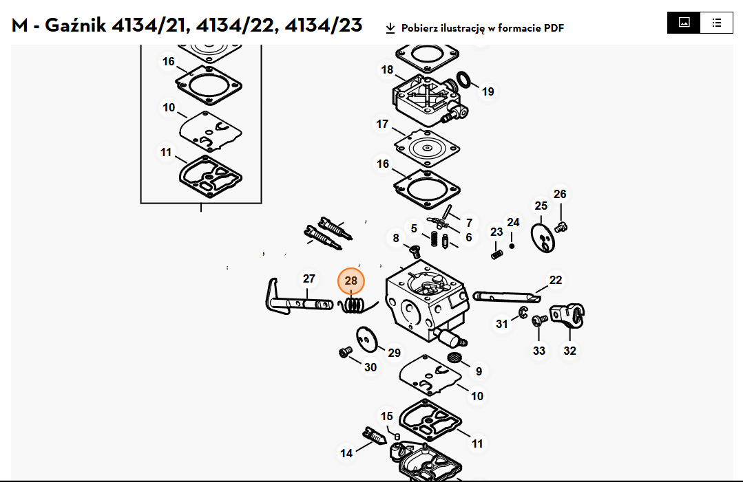 MOLLA PER CARBURATORE DECESPUGLIATORE FS 120/200/FC85 STIHL