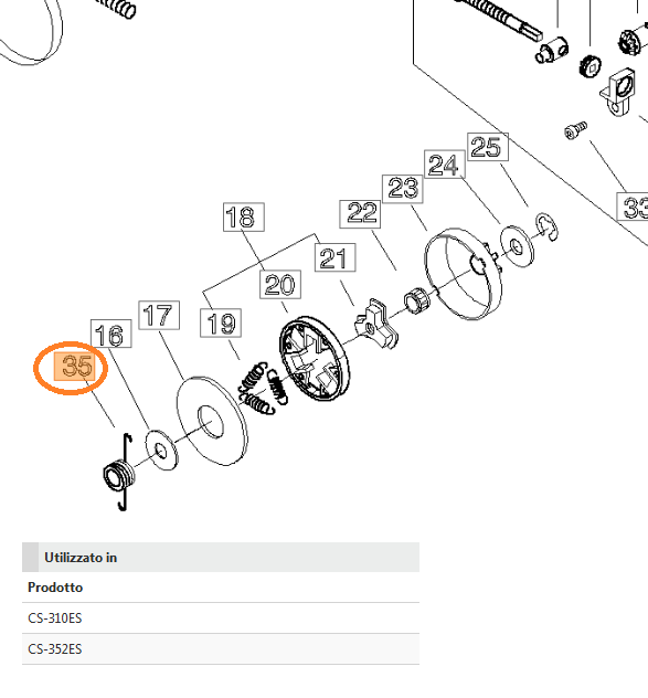 VITE S/FINE PER MOTOSEGA 305S SHINDAIWA
