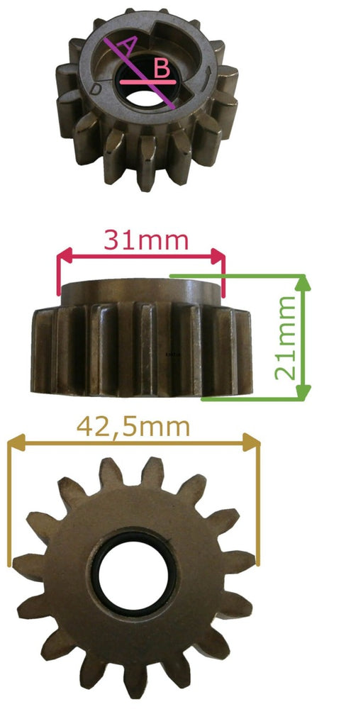 Pignone destro per rasaerba g44tk/pk g48tk/pk g53tk oleomac
