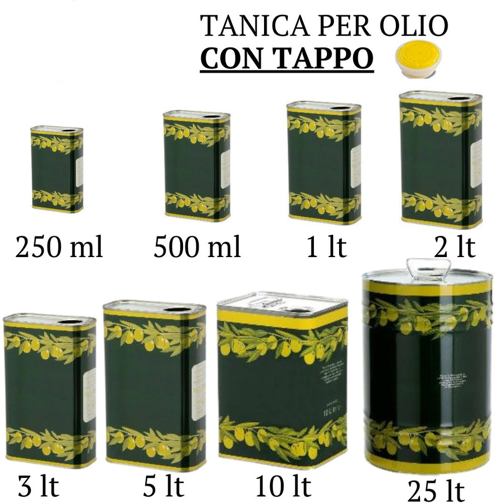 LATTINA LATTA FUSTO PER OLIO BANDA STAGNATA DA LT.2 CON TAPPO