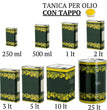 LATTINA LATTA FUSTO PER OLIO BANDA STAGNATA DA 250 ML CON TAPPO
