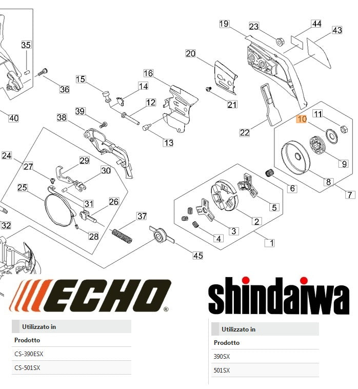 RONDELLA CIRCOLARE PER MOTOSEGA TIPO 452 / 501 SX SHINDAIWA