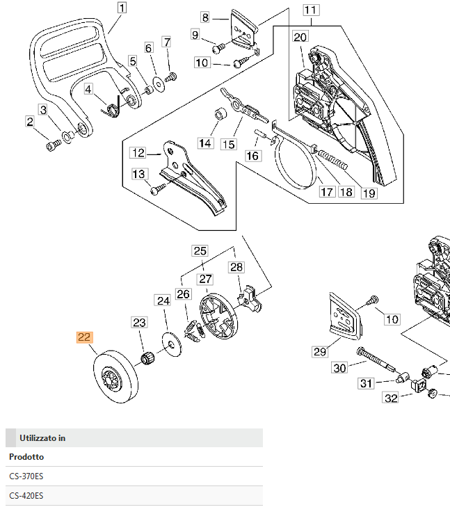 CAMPANA FRIZIONE PER MOTOSEGA TIPO 451 DA 325 SHINDAIWA