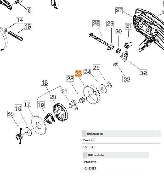CAMPANA FRIZIONE PER MOTOSEGA 305 S 3/8 SHINDAIWA