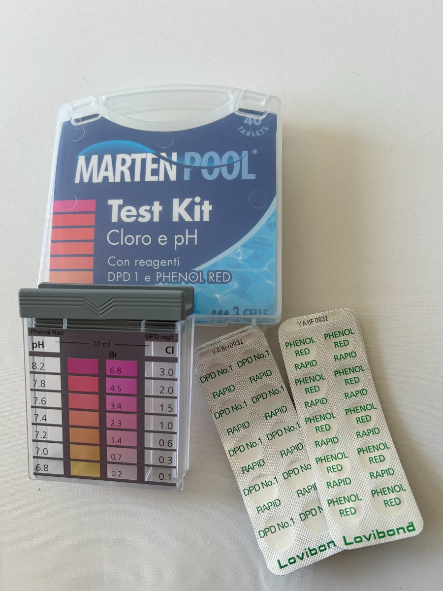 KIT TEST PH CLORO CON PASTIGLIE DPD E PHENOL RED
