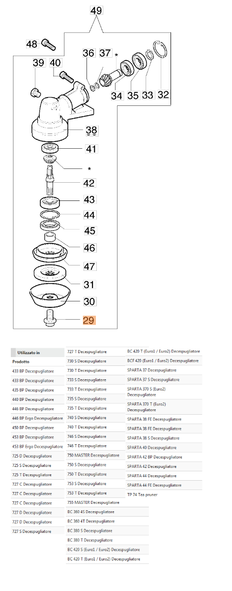 VITE FLANGIA RICAMBIO OLEOMAC