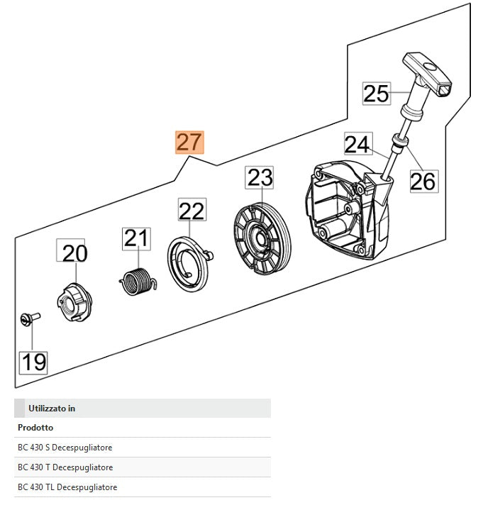 CARTER RICAMBIO PER DECESPUGLIATORE BC380-430 OLEOMAC