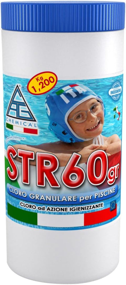CLORO GRANULARE PER PISCINE STR60GR. DA 1.2 KG CHEMICAL