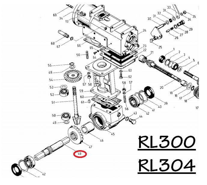 Albero p.ta fresa RL304-18.2601 ricambio motozappa Benassi