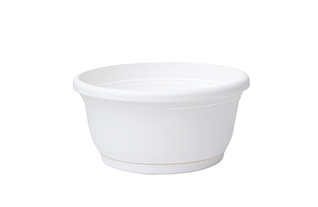 VASO UNICA CIOTOLA 25 CM. 24.9X12H LT.3.8 BIANCO +SOTTOVASO PLASTECNIC