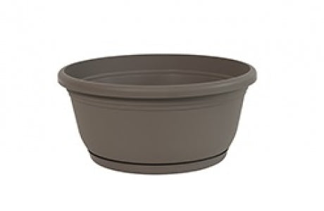 VASO UNICA CIOTOLA CM.25 24.9X12H+SOTTOVASO BEIGE SCURO PLASTECNIC