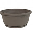 VASO UNICA CIOTOLA CM.30 29.6X13H LT.6+SOTTOVASO BEIGE SCURO PLASTEC