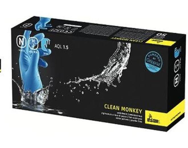 GUANTI IN NITRILE CLEAN MONKEY BLU TG. XXL CONFEZIONE DA 50 PEZZI
