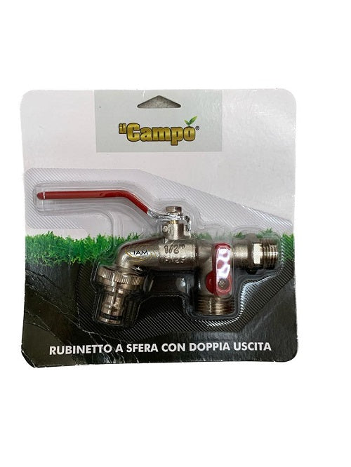 RUBINETTO A SFERA DUPLEX C/ VALVOLE E PORTAGOMMA AGLAIA