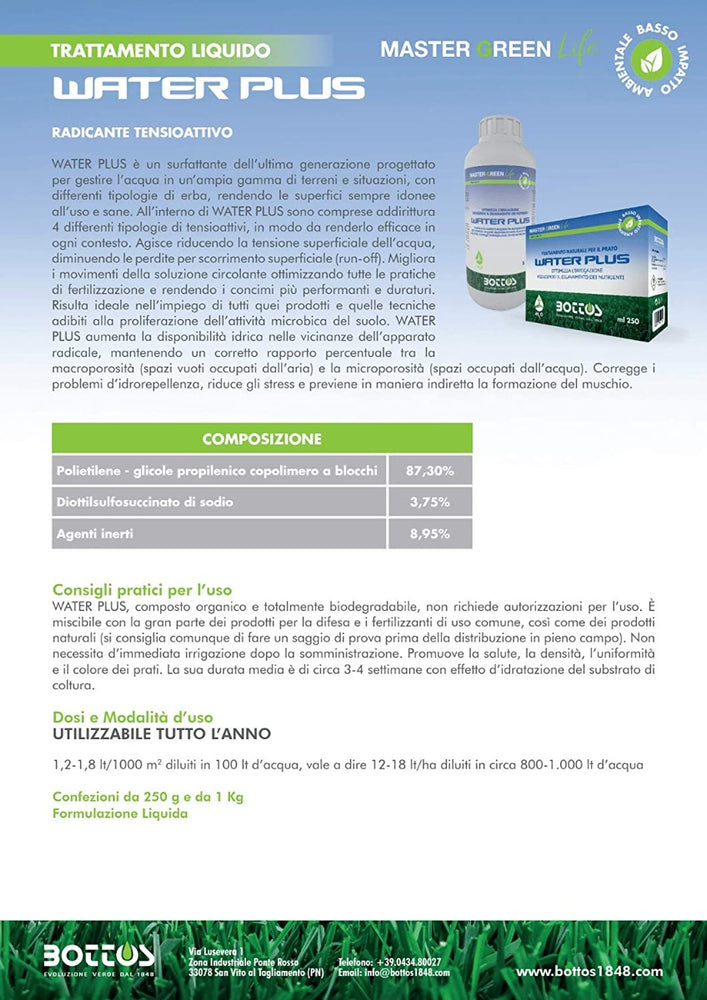 Concime liquido Mg life WATER PLUS da 250 ML. Bottos