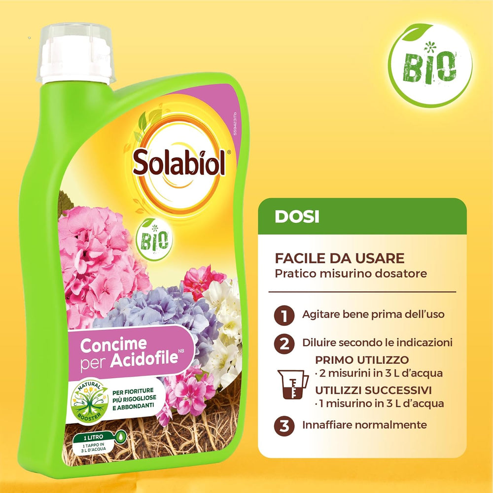CONCIME LIQUIDO PER ACIDOFILE SOLABIOL BIO LT.1