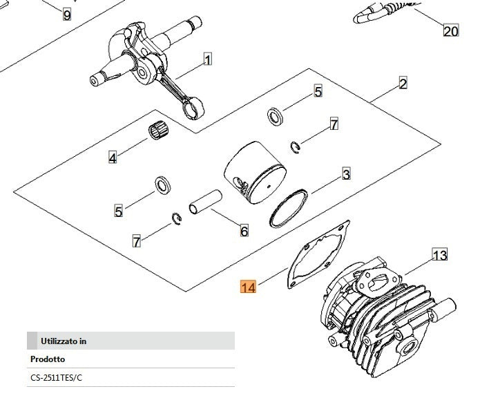 GUARNIZIONE CILINDRO PER MOTOSEGA TIPO 251 SHINDAIWA