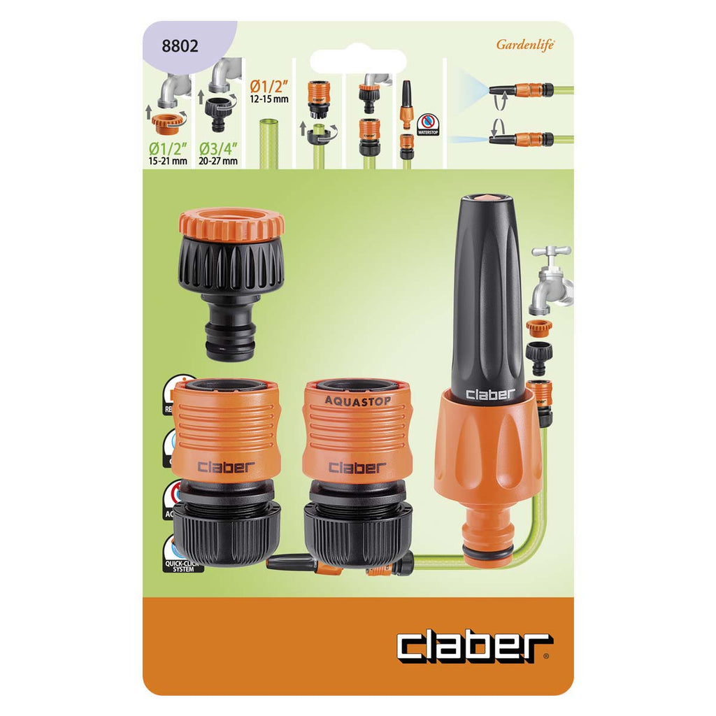 Kit lancia +raccordi e presa rubinetto claber
