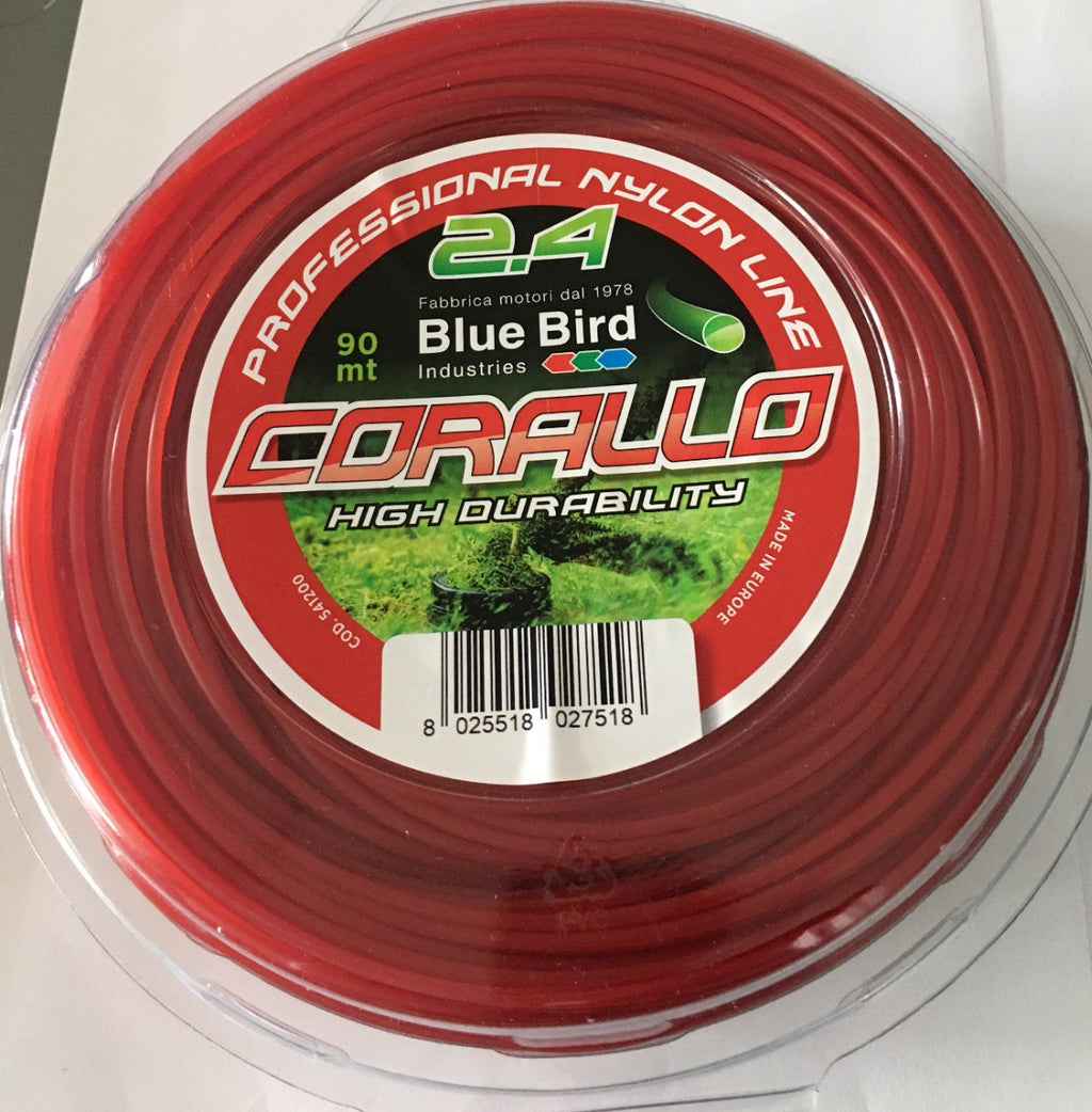 FILO DIAMETRO 2.4 TONDO MT.90 ROSSO CORALLO IN DISPENSER BLUE BIRD