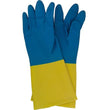 GUANTI LAVORO LATTICE NEOPRENE TG.8 MAURER GIALLO/BLU