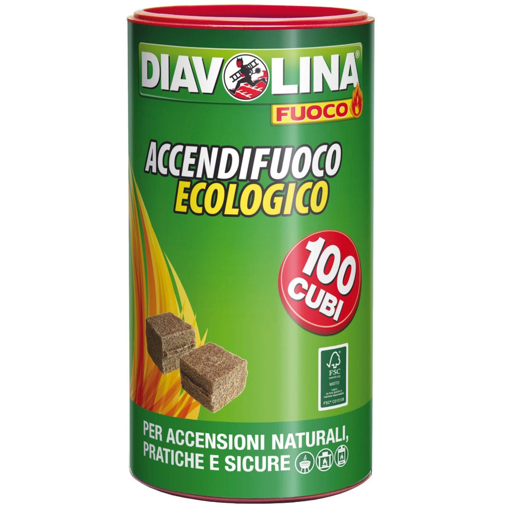 ACCENDIFUOCO ECOLOGICO DIAVOLINA 100 PEZZI