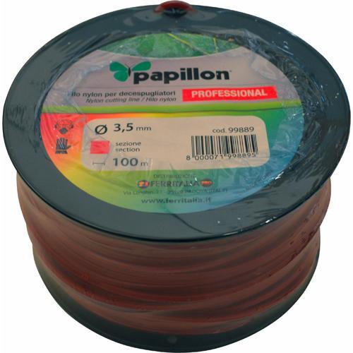 FILO NYLON DECESPUGLIATORE 4 MM QUADRO PROF. 100 MT. PAPILLON