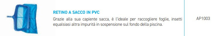 RETINO A SACCO IN PVC PER PULIZIA PISCINA