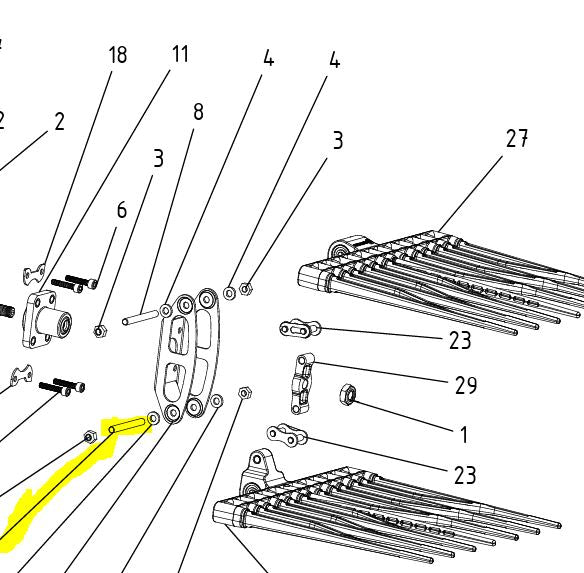 VITE PRIGIONIERO PER SUPPORTO REBBI  PER ABBACCHIATORE IRON