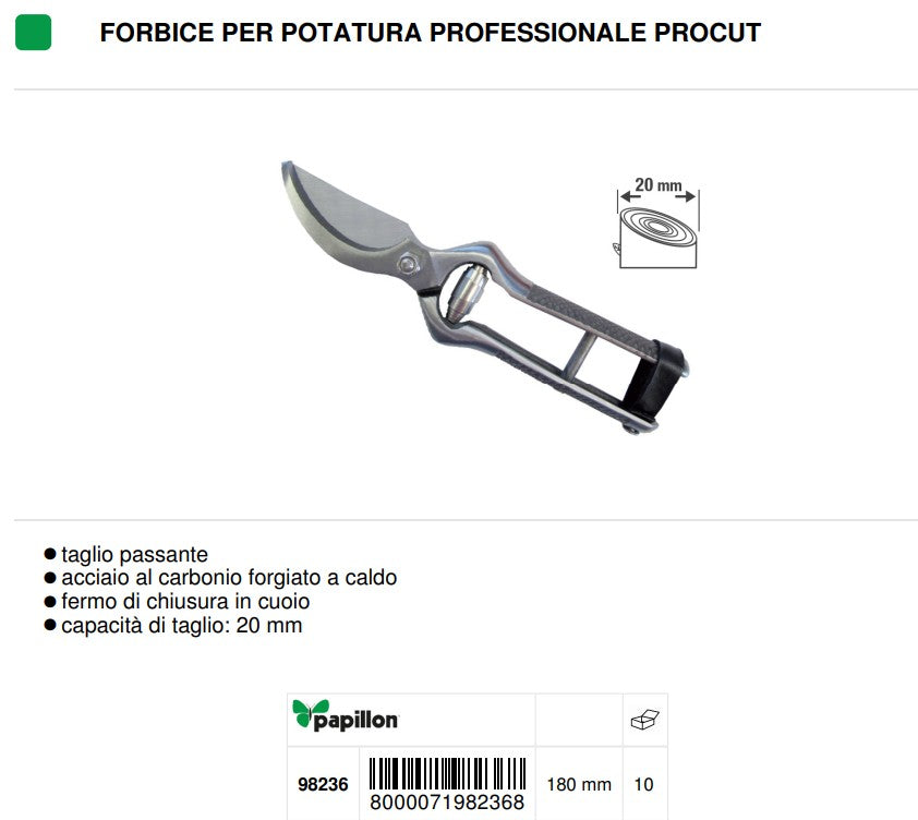FORBICE POTA PAPILLON PRO-CUT 180 MM