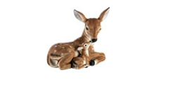 BAMBI CON CUCCIOLO CM.28 IN VETRORESINA ANTICO MESTIERE