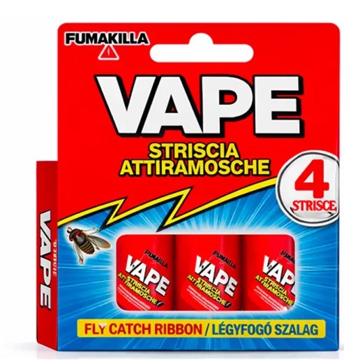 Insetticida adesivo mosche a strisce Vape confezione da 4 pz