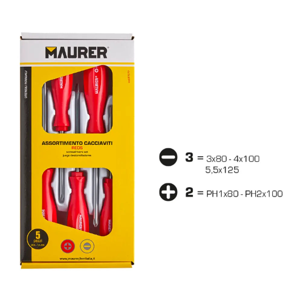 CACCIAVITI MAURER SERIE 5 PZ. REDS PROFESSIONALE 2 CROCE 3 TAGLIO