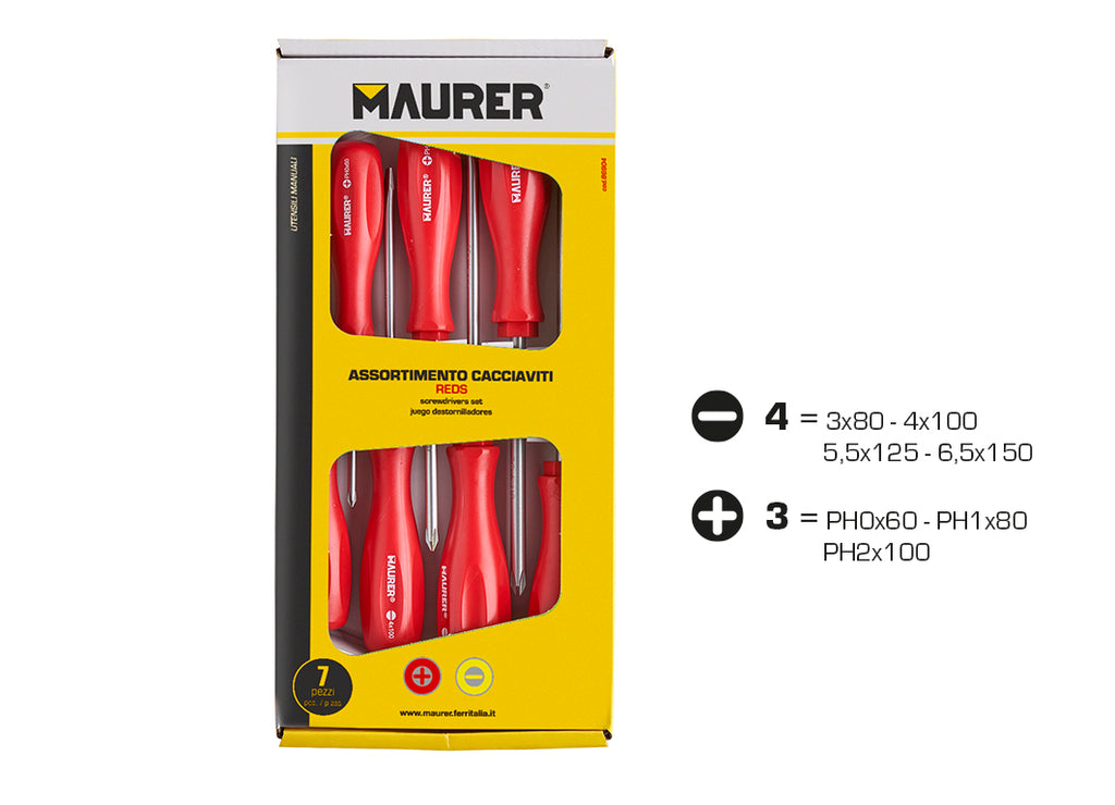 CACCIAVITI MAURER 7 PEZZI(3 CROCE 4 TAGLIO) REDS PROFESSIONAL