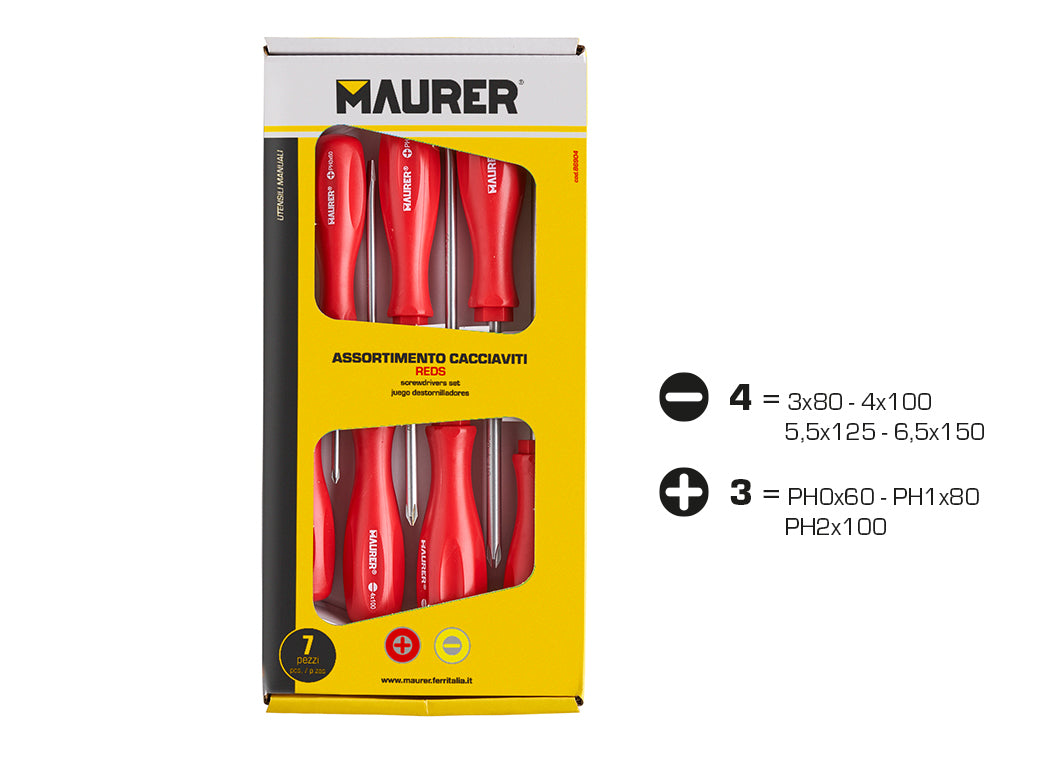CACCIAVITI MAURER 7 PEZZI(3 CROCE 4 TAGLIO) REDS PROFESSIONAL